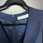 Mac Duggal NWT  2630 Plunge Neck Puff Sleeve Cut Out Gown Navy 4 Photo 4