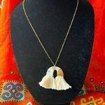 Source Unknown 20” Boho Inspired Gold Tone Necklace Earth Tone Pendant & Matching Earrings- NEW Photo 0