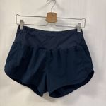 Women's High Waisted Running Shorts Quick Dry Layer Navy Blue Women's Size M Photo 3