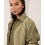 Athleta  M Midday Relaxed Shirt Medium Olive Green Photo 4