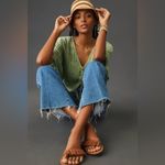 Paige  Anthropologie Anessa High Rise Wide Leg Crop Jeans Sunnie Distressed 26 Photo 4