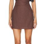 SNDYS Romi Linen Dress in Chocolate Small New Womens Mini Brown Photo 0