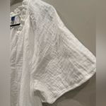 Old Navy  White Gauze V-Neck Ruffle Neck Mini Swing Dress with Pockets Photo 3