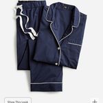 J.Crew Navy Long Sleeve and Pants PJ Set Photo 1