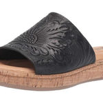 BØRN leather embossed Fish lake Tooled embossed born Sandals Size 10 B57 Black Photo 0