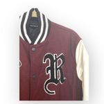 PacSun ࿊ DFW Varsity Patchwork Faux Leather Jacket ࿊ Burgundy ࿊ Men S ࿊ Women M Photo 6