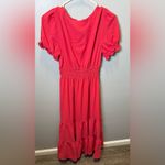 Max Studio NEW Women's Tiered Crepe Maxi Dress Washed Red Size Small Photo 2