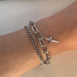 Adjustable Layered Star Bracelet for Men Women,Streerwear Hip Hop Unisex Style Silver Photo 5