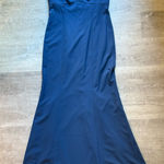 AMSALE Sweetheart Neckline Maxi Gown Size 12 RN94592 Wedding Black Tie Party Blue Photo 0