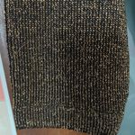 Larisa Vtg Dress Holiday Black Gold Shoulder Pad Sequin Embellished Sweater Size L Photo 3