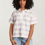 Everlane The Retro Jersey Organic Cotton Oversized Purple Stripe Polo Size S Photo 5