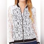 Kensie Kenzie White Lace Zippered Jacket Photo 0