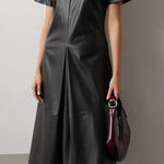 Proenza Schouler RTR  White Label Esther Faux Leather Midi Dress Size 6 Photo 0