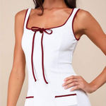 Lulus  Cutest Allure Ivory Bow Square Neck Sleeveless Mini Dress Photo 0