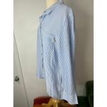 Chico's  Button Down Blouse Womens Size 3 Striped Gold Charm Blue White Photo 3