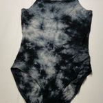American Eagle  Bodysuit Soft Sexy T Black White Tie Dye Snap Closure Sz S Photo 0