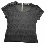 89th & Madison‎ Black Crochet Front Dress Shirt Large Photo 0