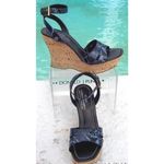 Donald Pliner  Hand Carved Cork Pitone Leather Wedge Platform Shoe New $250 NIB Photo 4