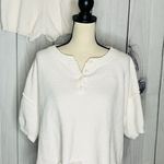 Sincerely Jules  White Crop Sweater and Short Lounge Set Knit Sz L Photo 0