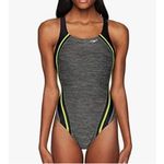 Speedo -high leg cut PowerFlex Eco Quantum Splice One Piece Swimsuit Size 12 NWT Photo 1