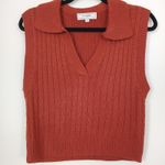 No Comment  Collared Sleeveless Knit Sweater Women Large Textured Retro Preppy Photo 0