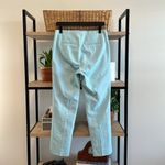 Talbots Jacquard Ankle Mid-Rise Minty Blue Woven Career Dress Pant Trouser, 4 Photo 4