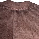 Vintage 60s Goldworm Knit Ribbed Crochet MIDI Chocolate Brown Sweater Dress XS Photo 11