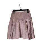J.Crew ‎ Skirt Women Extra Small Purple Lavender Smocked Waist Linen A Line Mini Photo 2