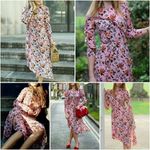 Topshop New  Pink Floral‎ Ruffle Midi Dress 4 Photo 4