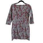 Nina Leonard  size medium black and burgandy floras and plaid print dress 3/4 sle Photo 1