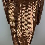Gianni Bini Celeste Sequin Sequin Dress Shift Long Sleeve Copper Party US 6 NWT Photo 5