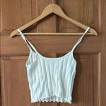 Lottie Moss Size Extra Small XS Off White Ribbed Spaghetti Strap Top Photo 2