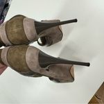 L.A.M.B. Olive Green & Grey Leather Contrast Stiletto Heels Womens 6 Y2K Suede Photo 7