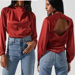 ASTR  the label long sleeve satin top size small Photo 1