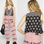 Free People NEW  Soul of the Sun Sleeves Cottagecore Boho Bodysuit Black Combo XL Photo 2