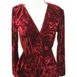 Bebop  crushed red velvet romper size small cute festival y2k Photo 3