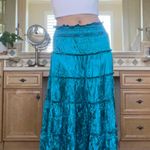 Y2k Satin Tiered Skirt Blue Photo 0