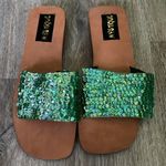 Mystique Boutique Mystique Green Sequin Sandals Size 7 Photo 4