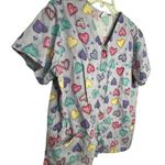 Simply Basic Hearts Scrub Shirt Size M Photo 2