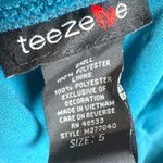 Teeze Me Teal green and silver belted strapless tulip mesh mini dress size 5 Photo 7