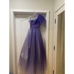 Mac Duggal 20377 Dress Womens 2 Purple One Shoulder Tulle Glitter Gown Prom Even Photo 4