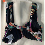 Bikini Top Adjustable Strap V Wire Black‎ Floral Flowers Tropical NEW 3X 24W Photo 0