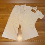 NWOT Women's Cream Wide Leg Linen like Pants size L Size L Photo 7