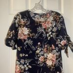 SheIn  Navy Multicolor Floral Print Short Sleeve Dress XS Photo 3