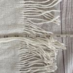 Apt. 9  women OS sweater wrap with front pockets & fringe hem white/grey  Photo 5