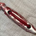 Longchamp  Unique Toile Clutch Pouch Red and White Made In France Photo 8