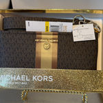 Michael Kors Dark Brown and Gold Belt Bag Photo 0