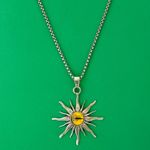 Sun Pendant Necklace for Men Women Streetwear Hip Hop Unisex Necklace Silver Photo 0