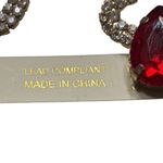 Red Crystal Teardrop Pageant Prom Gala Dangle Drop Earrings 1.25" Hypoallergenic Photo 2