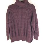 Lucky Brand Womens Textured Stitch Turtleneck Sweater Oversized Burgundy S Photo 0
